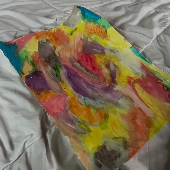 Dynamic Purple and Red Abstract Painting - Picture 8 of 17